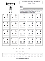 Circus Threes Time Table Multiplication Worksheet thumbnail