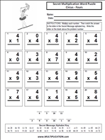 Circus Fours Time Table Multiplication Worksheet thumbnail