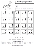 Circus Fives Time Table Multiplication Worksheet thumbnail