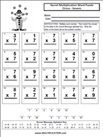Circus Sevens Time Table Multiplication Worksheet thumbnail