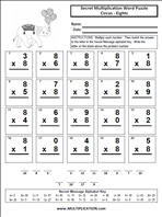 Circus Eights Time Table Multiplication Worksheet thumbnail
