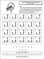Circus Nines Time Table Multiplication Worksheet thumbnail