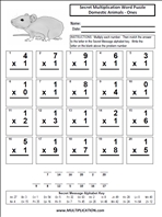 Domestic Animals Ones Time Table Multiplication Worksheet thumbnail