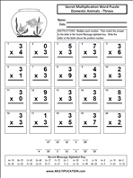 Domestic Animals Threes Time Table Multiplication Worksheet thumbnail