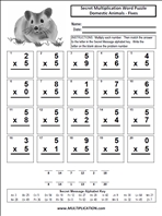 Domestic Animals Fives Time Table Multiplication Worksheet thumbnail