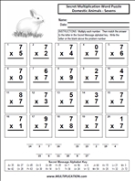 Domestic Animals Sevens Time Table Multiplication Worksheet thumbnail