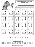 Dinosaur Threes Time Table Multiplication Worksheet thumbnail