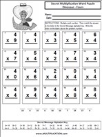 Dinosaur Fours Time Table Multiplication Worksheet thumbnail