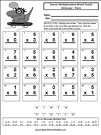 Dinosaur Fives Time Table Multiplication Worksheet thumbnail