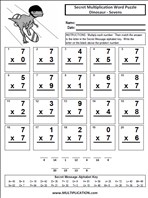 Dinosaur Sevens Time Table Multiplication Worksheet thumbnail