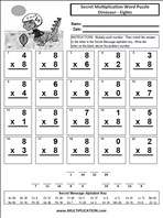 Dinosaur Eights Time Table Multiplication Worksheet thumbnail