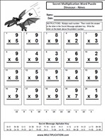 Dinosaur Nines Time Table Multiplication Worksheet thumbnail