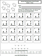 Easter Ones Time Table Multiplication Worksheet thumbnail