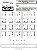 Easter Fives Time Table Multiplication Worksheet thumbnail