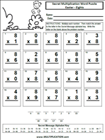 Easter Eights Time Table Multiplication Worksheet thumbnail