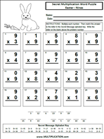 Easter Nines Time Table Multiplication Worksheet thumbnail