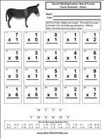 Farm Animals Ones Time Table Multiplication Worksheet thumbnail