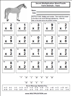 Farm Animals Twos Time Table Multiplication Worksheet thumbnail