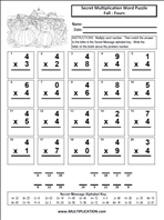 Fall Fours Time Table Multiplication Worksheet thumbnail