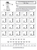 Fall Fives Time Table Multiplication Worksheet thumbnail