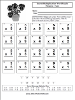 Flowers Fives Time Table Multiplication Worksheet thumbnail