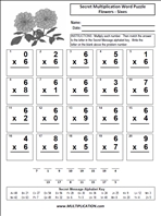 Flowers Sixes Time Table Multiplication Worksheet thumbnail