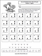 Flowers Eights Time Table Multiplication Worksheet thumbnail
