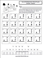 Lesson Sevens Time Table Multiplication Worksheet thumbnail