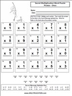 Pirates Ones Time Table Multiplication Worksheet thumbnail