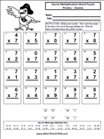 More Pirates Sevens Time Table Multiplication Worksheet thumbnail