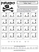 More Pirates Nines Time Table Multiplication Worksheet thumbnail