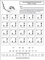 Pirates Threes Time Table Multiplication Worksheet thumbnail