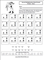 Pirates Sixes Time Table Multiplication Worksheet thumbnail