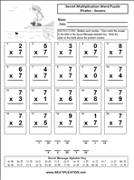 Pirates Sevens Time Table Multiplication Worksheet thumbnail