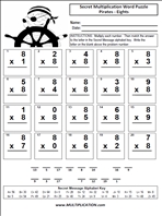 Pirates Eights Time Table Multiplication Worksheet thumbnail