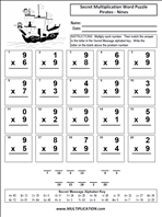 Pirates Nines Time Table Multiplication Worksheet thumbnail