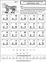 Safari Animals Ones Time Table Multiplication Worksheet thumbnail