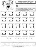 Safari Animals Threes Time Table Multiplication Worksheet thumbnail