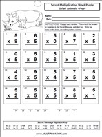 Safari Animals Fives Time Table Multiplication Worksheet thumbnail