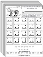 Safari Animals Multiplication Worksheets thumbnail