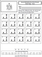 State Flags Twos Time Table Multiplication Worksheet thumbnail