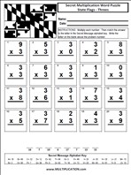 More State Flags Threes Time Table Multiplication Worksheet thumbnail