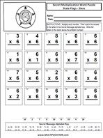 More State Flags Sixes Time Table Multiplication Worksheet thumbnail