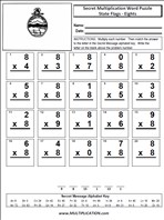 State Flags Eights Time Table Multiplication Worksheet thumbnail