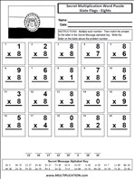More State Flags Eights Time Table Multiplication Worksheet thumbnail