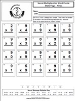 State Flags Nines Time Table Multiplication Worksheet thumbnail