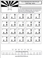 More State Flags Nines Time Table Multiplication Worksheet thumbnail