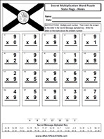Even More State Flags Nines Time Table Multiplication Worksheet thumbnail