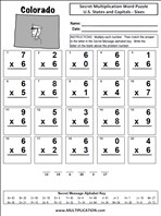 States and Capitals Sixes Time Table Multiplication Worksheet thumbnail