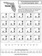 States and Capitals Nines Time Table Multiplication Worksheet thumbnail